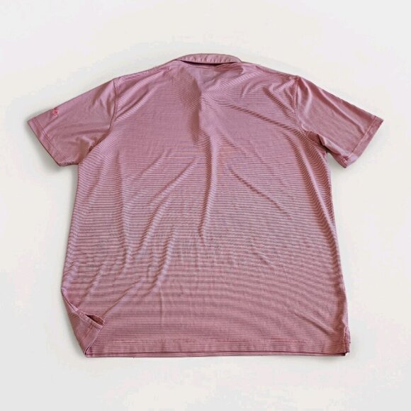 Callaway Polo Shirt Mens XL Coral Marled Stripes Buttons Performance SS Opti Dri - Picture 11 of 11